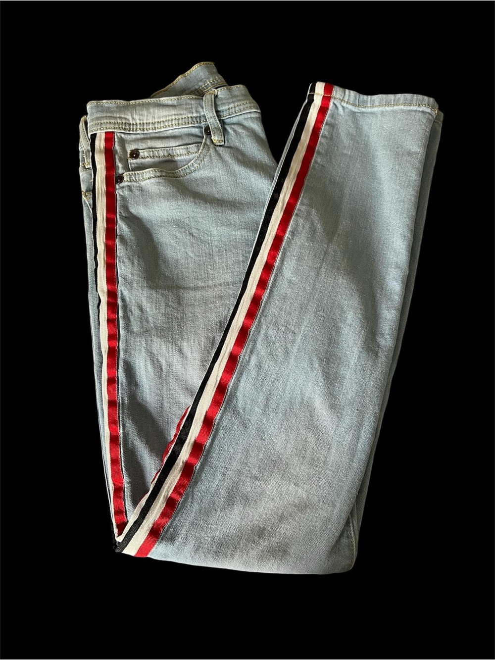 BDG Urban Outfitters Light Wash Skinny Stretch Side Tape Blue Jeans Size 29.